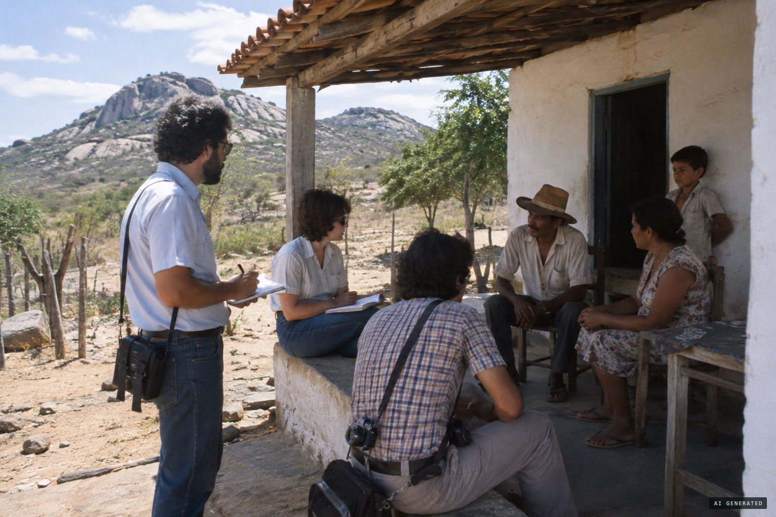 Reginaldo de Athayde's team of investigators on one of their monthly visits to Quixadá
