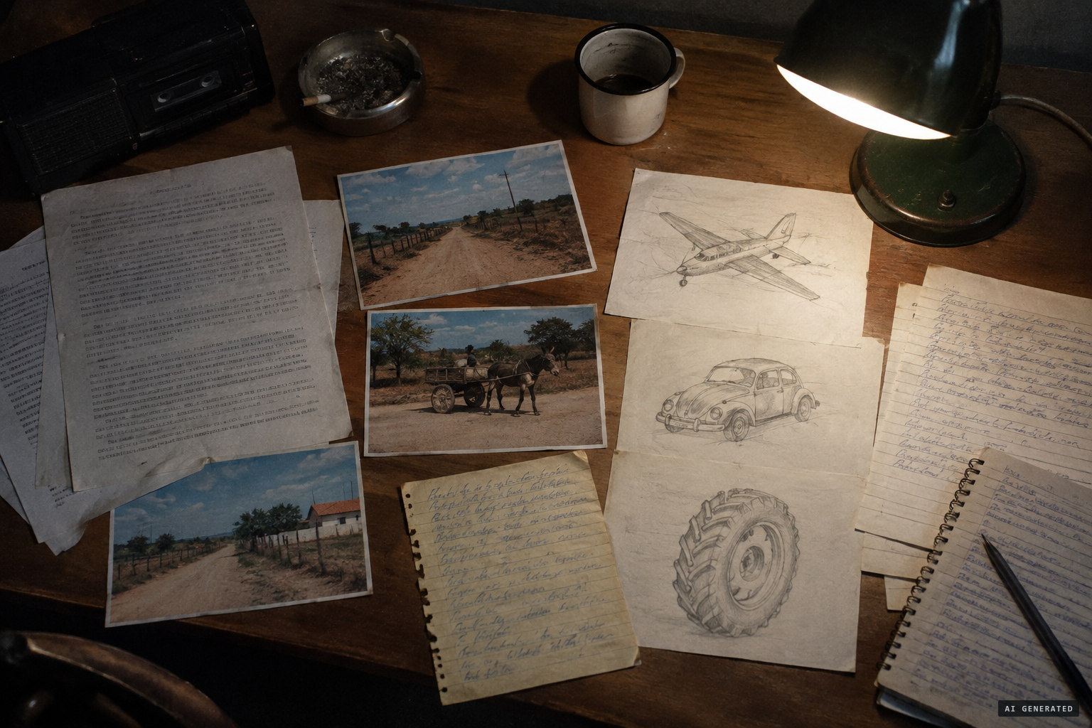 Second-hand accounts that disagree on the craft: an airplane, a spinning Beetle, a tractor wheel