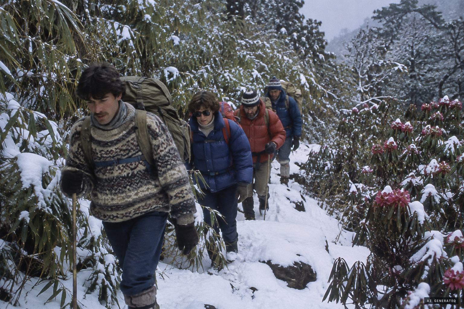 Taylor, Fleming and their party enter the valley in winter