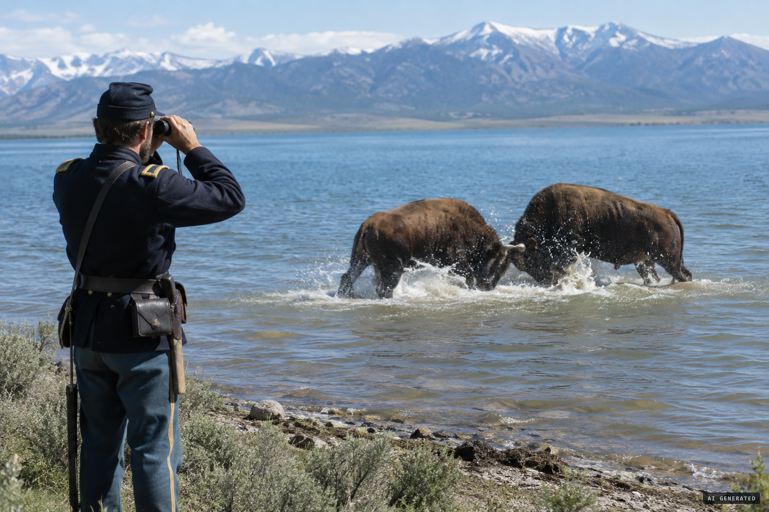 Lt. Tillman finds the reported phenomenon is two bulls fighting in the lake