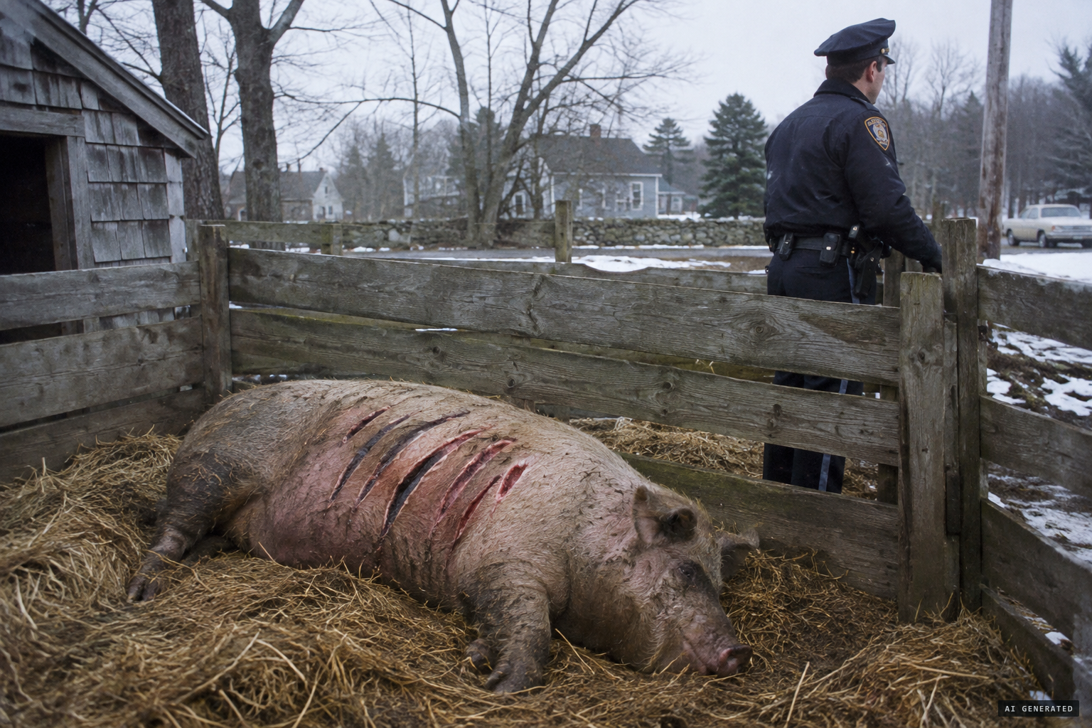 Officer David Costa's hog, ripped by deep claw marks