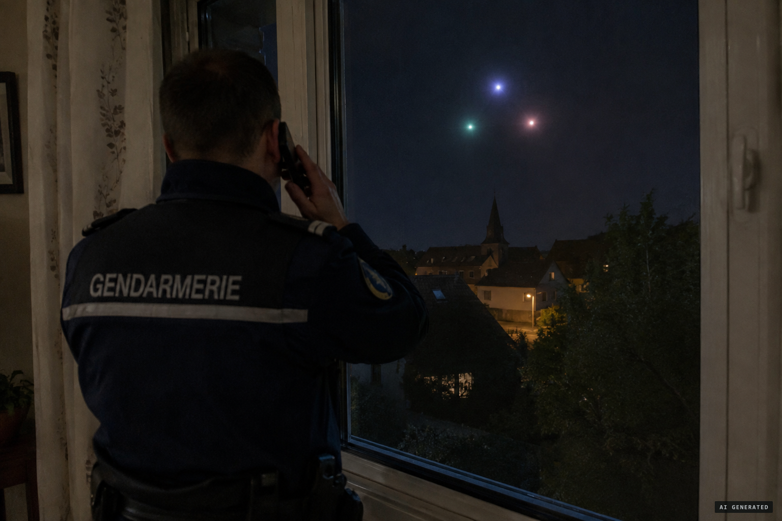 From Ramillies, a sergeant reports three bright lights in a triangle to Glons radar