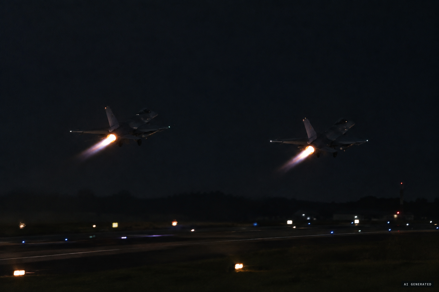 At 00:05 two F-16s scramble to intercept