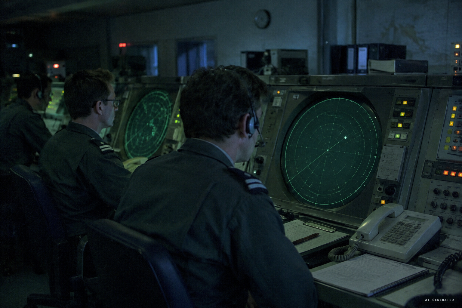 Glons radar tracks a slow contact at 10,000 ft, 8 NM north of the observers.