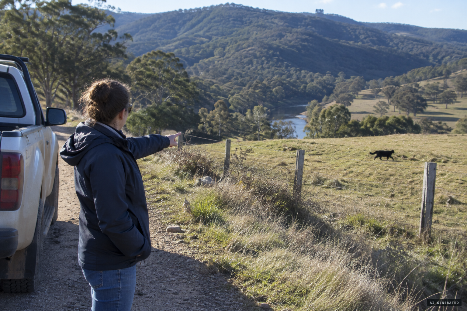 Belinda Baker points: "It looks like a big black cat"