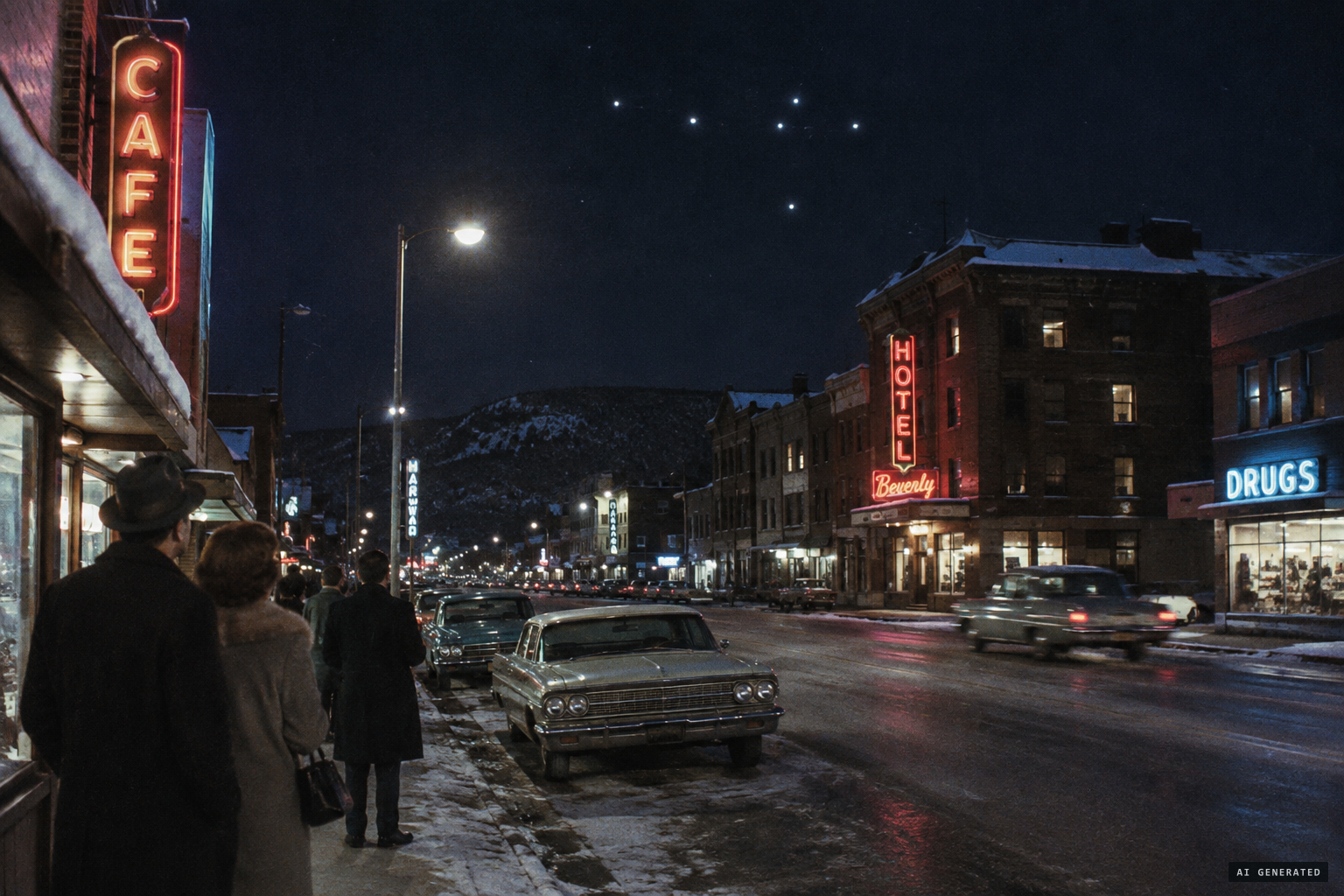 White lights reported over central Montana in March 1967