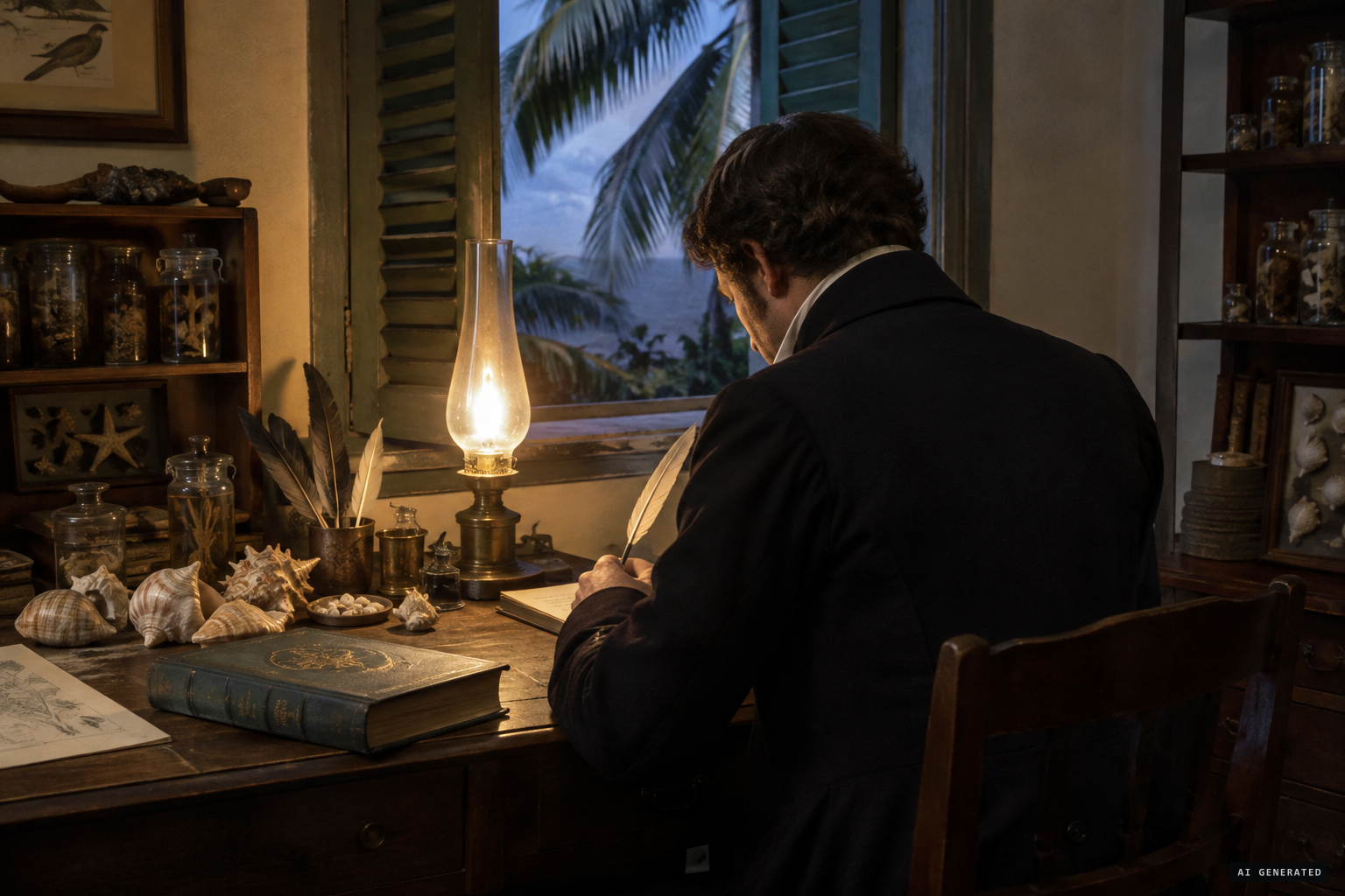 Bermuda's naturalist at work, the year before the sea serpent