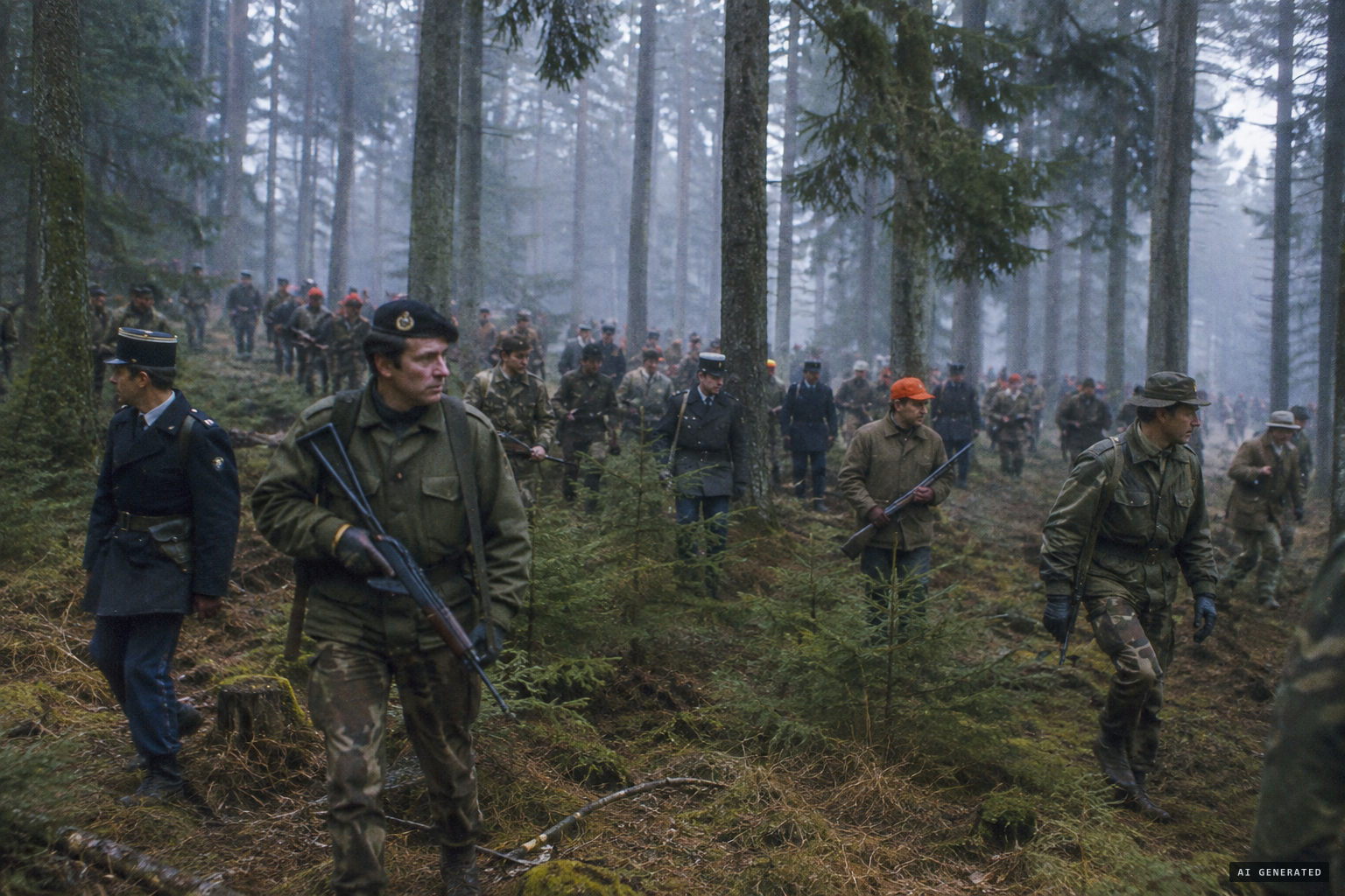Army, gendarmerie, wardens and hundreds of hunters comb the Noire Goutte forest
