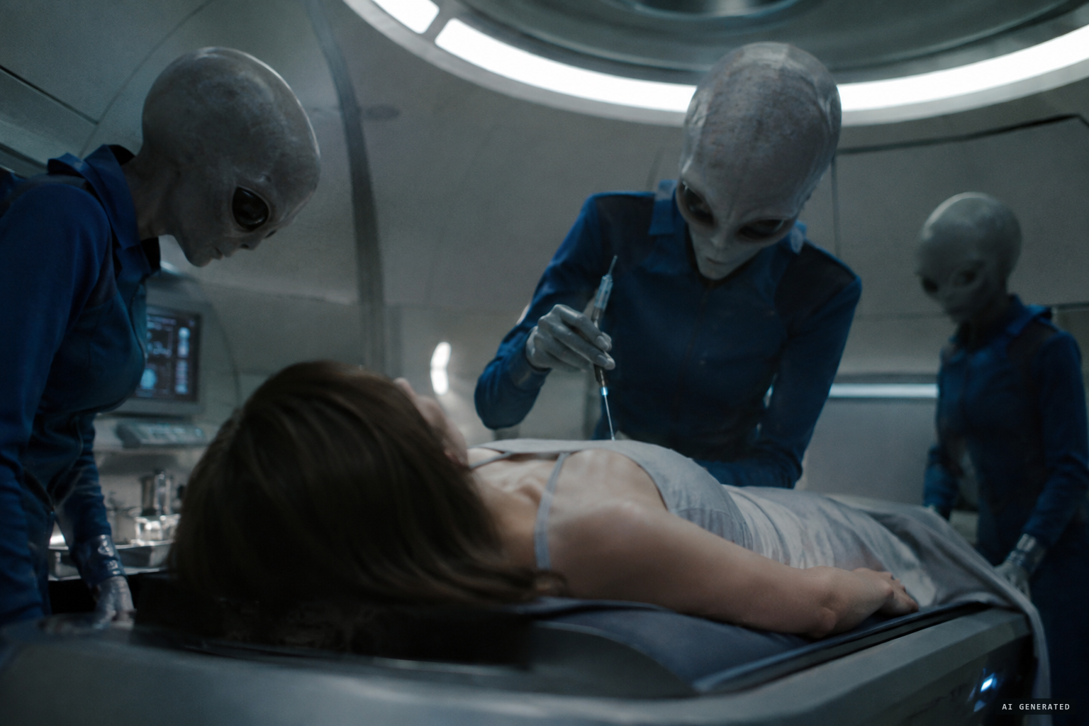 Under hypnosis, the Hills describe being examined aboard the craft.