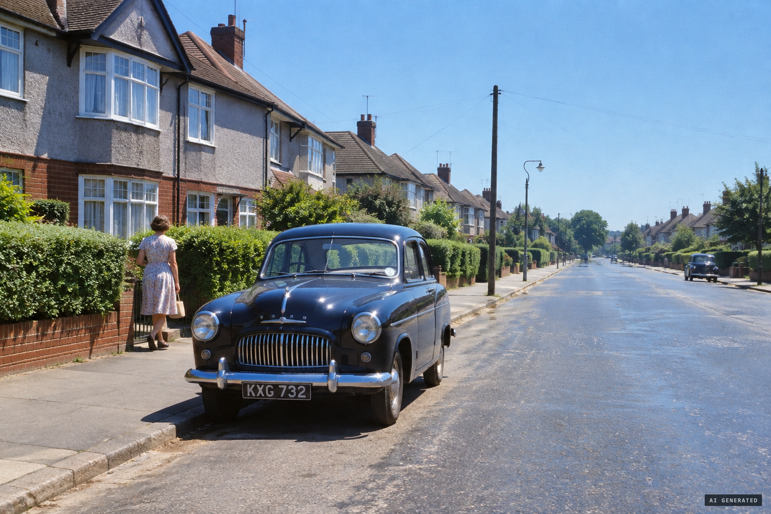 A very hot, cloudless Sunday in Bexleyheath, 17 July 1955
