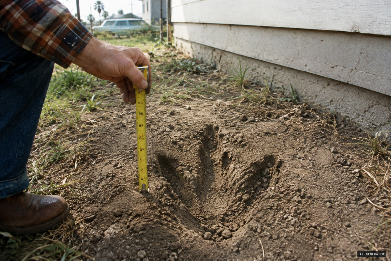 Tom Waldon finds three-toed tracks beside his home