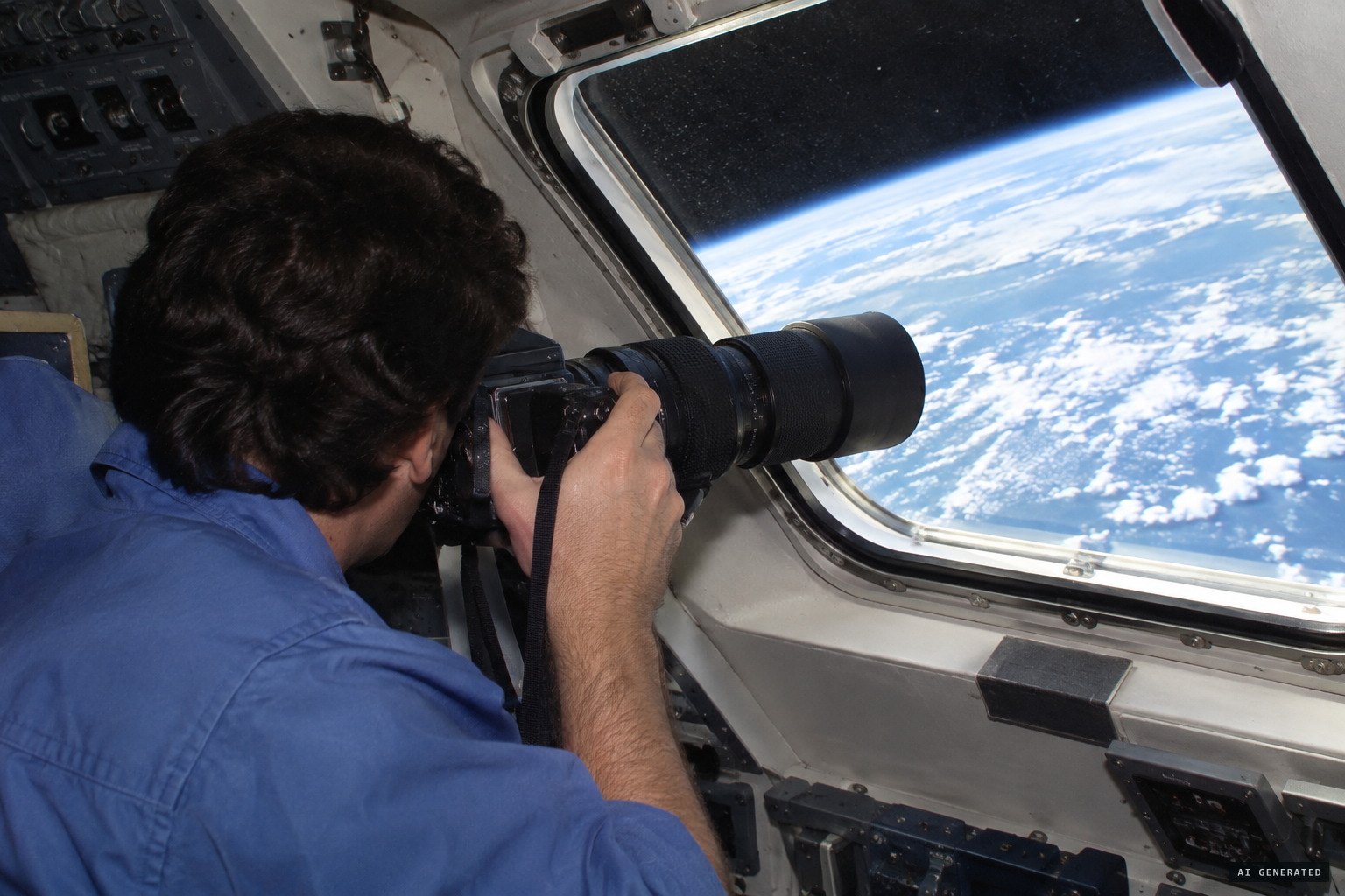 A Hasselblad frames the object; NASA tags it "space debris"