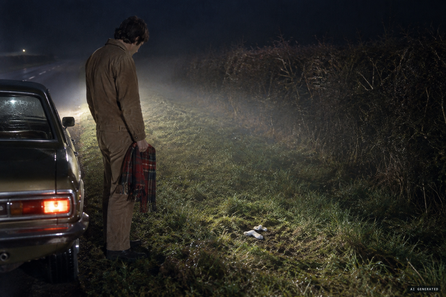 Goodenough covers the injured girl with a blanket at the roadside.