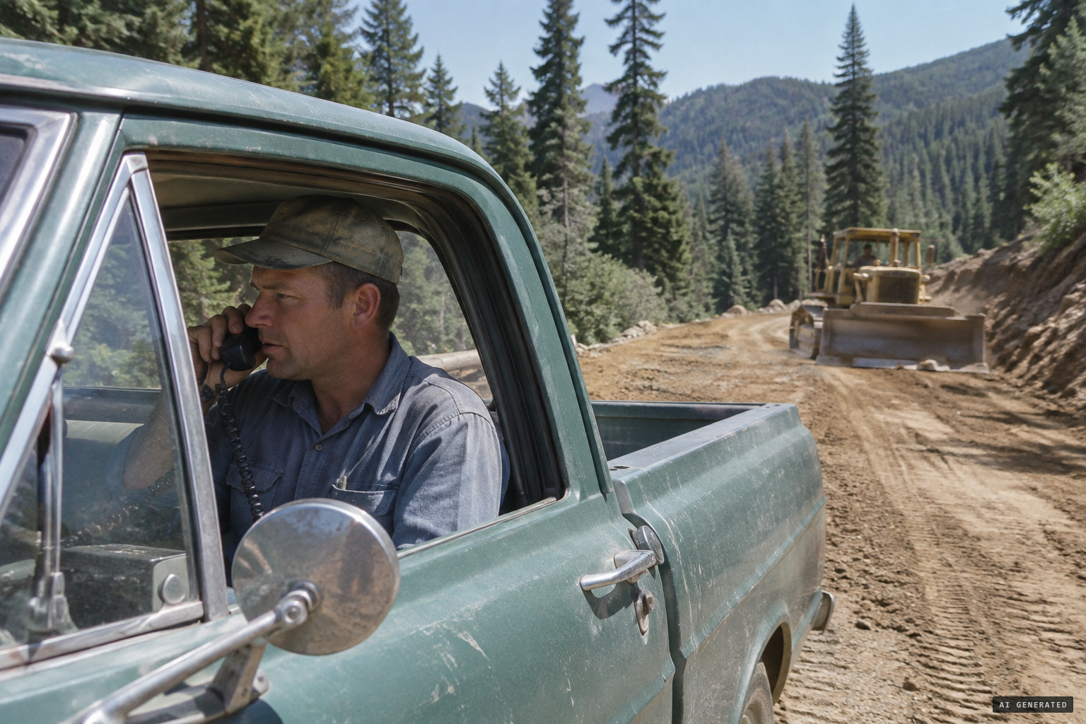 Road contractor Bud Ryerson calls John Green about fresh tracks