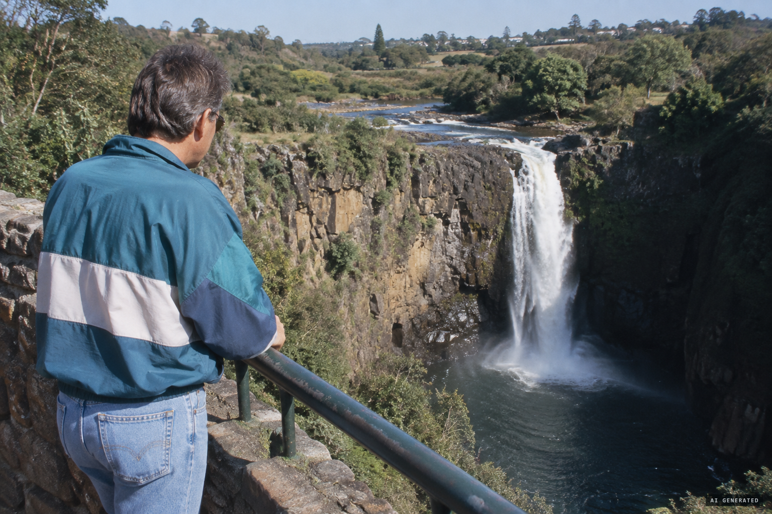 Bob Teeney on the viewing platform above the plunge pool
