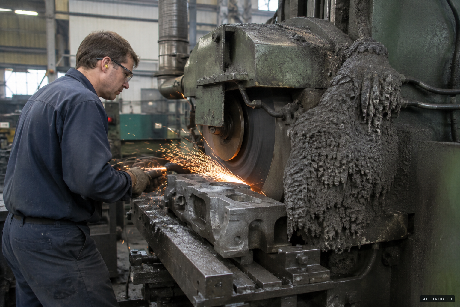 Harrison's answer: accreted grinding residue formed on foundry grinders.