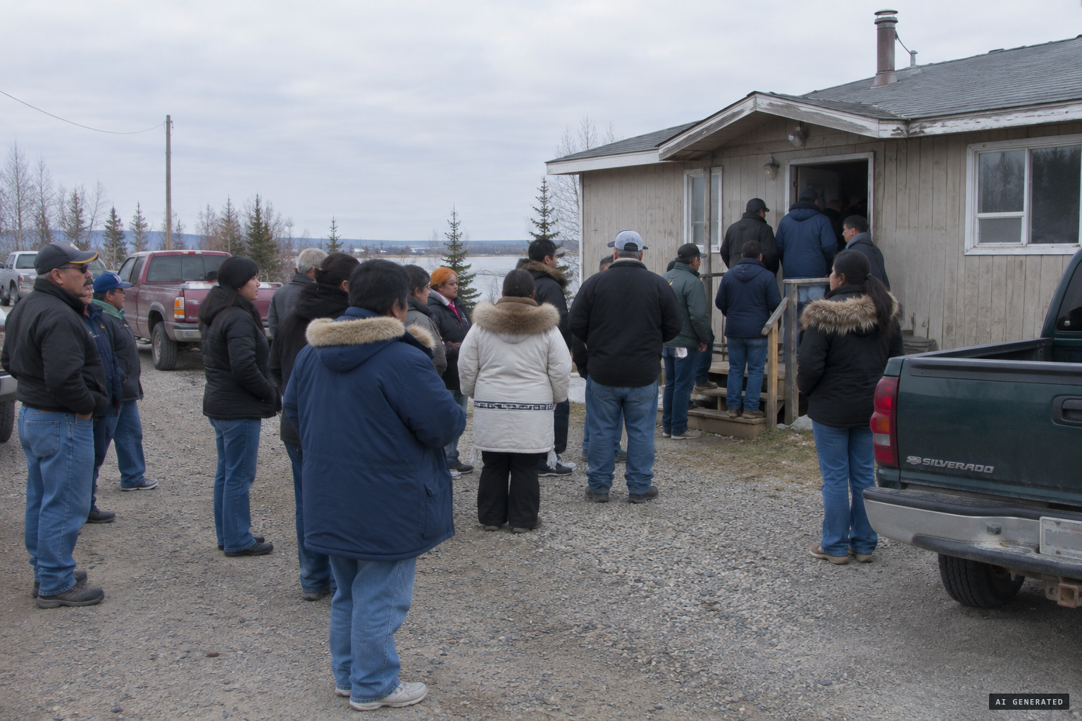Hundreds of residents come to Georgina Henry's house to see the tape