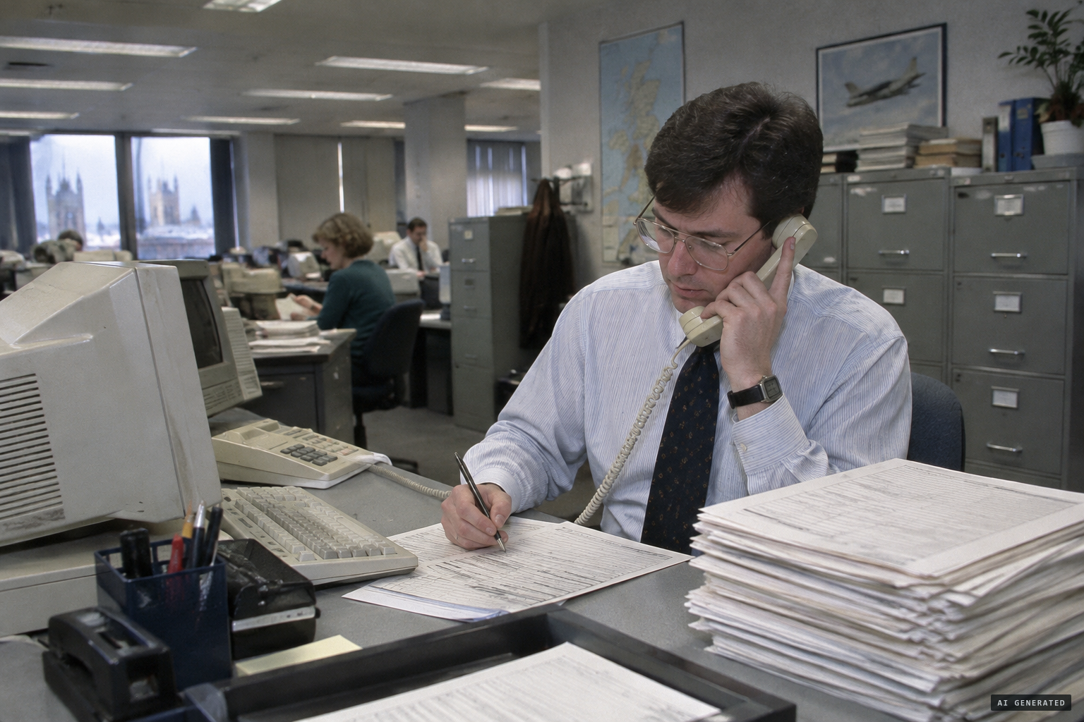 MoD staff log the Bonnybridge calls on a pro forma form