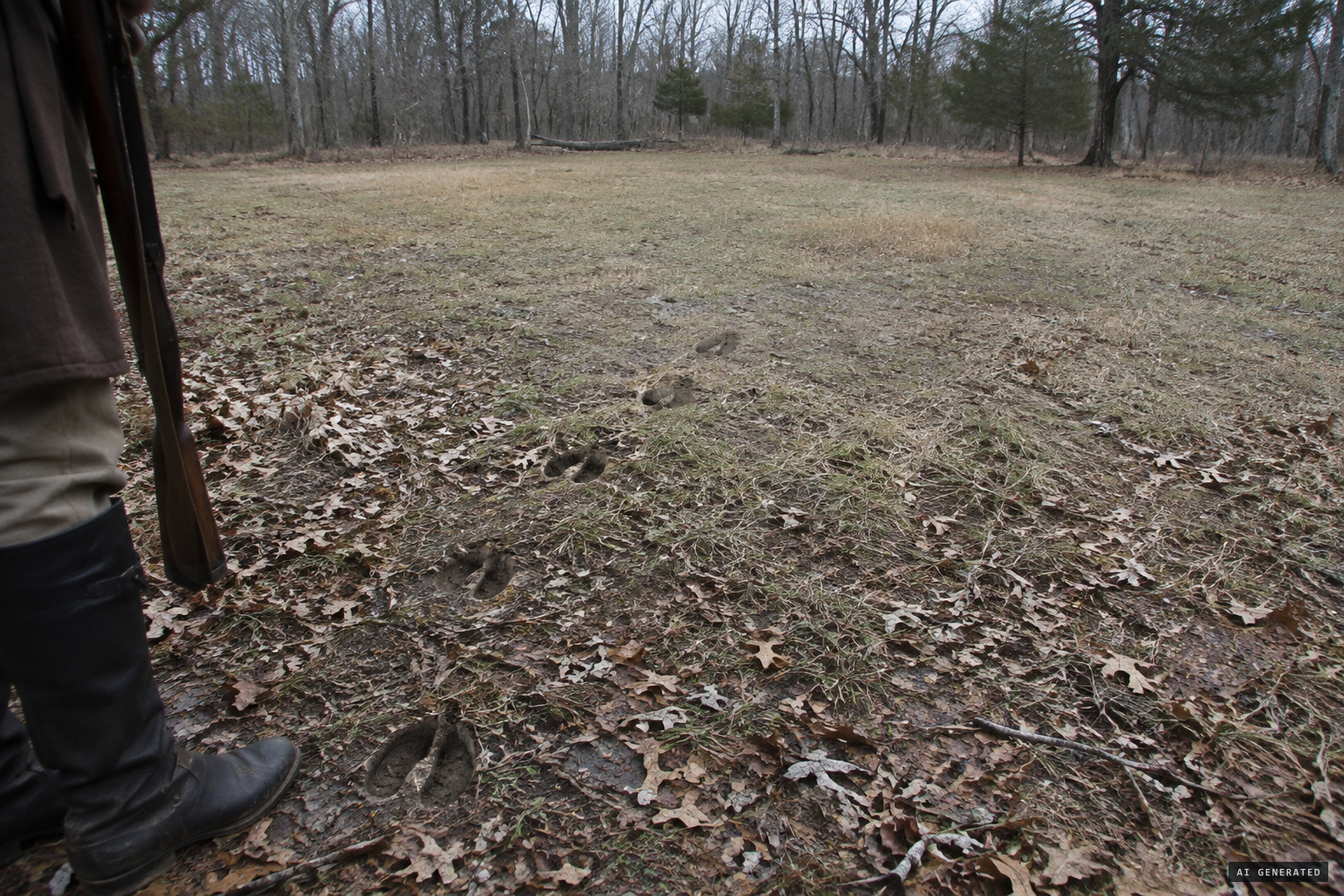The tracks end abruptly, as if the creature had flown away