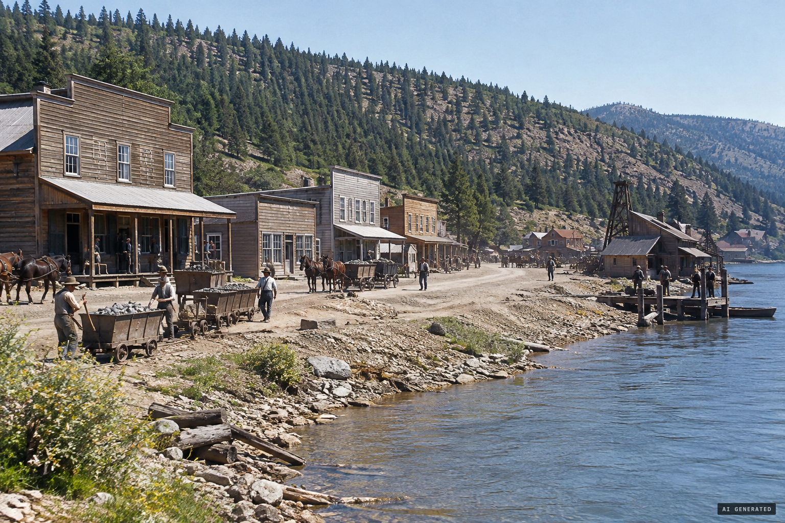 Bossburg in its mining days, when it was called Young America
