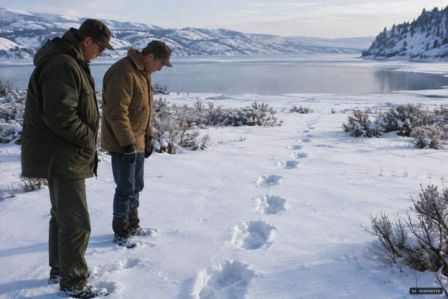 Dahinden and Ivan Marx find a new line of tracks in the snow