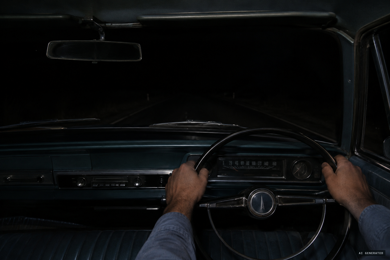The motor dies and the headlights go out, the car suddenly stationary