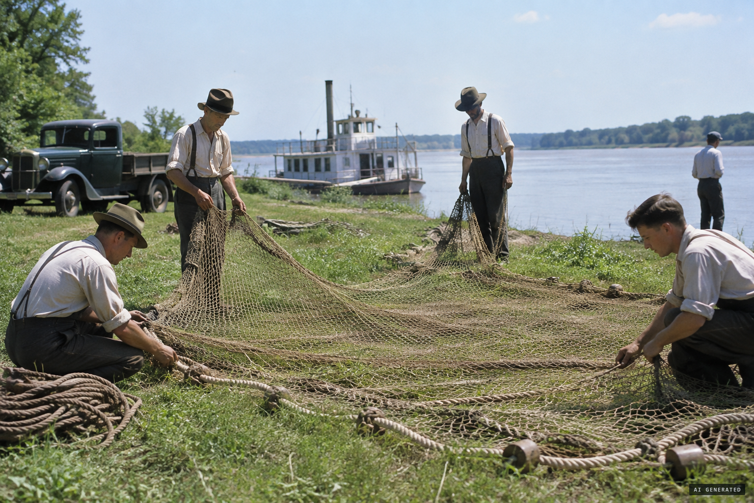 W. E. Penix's rope net, never finished