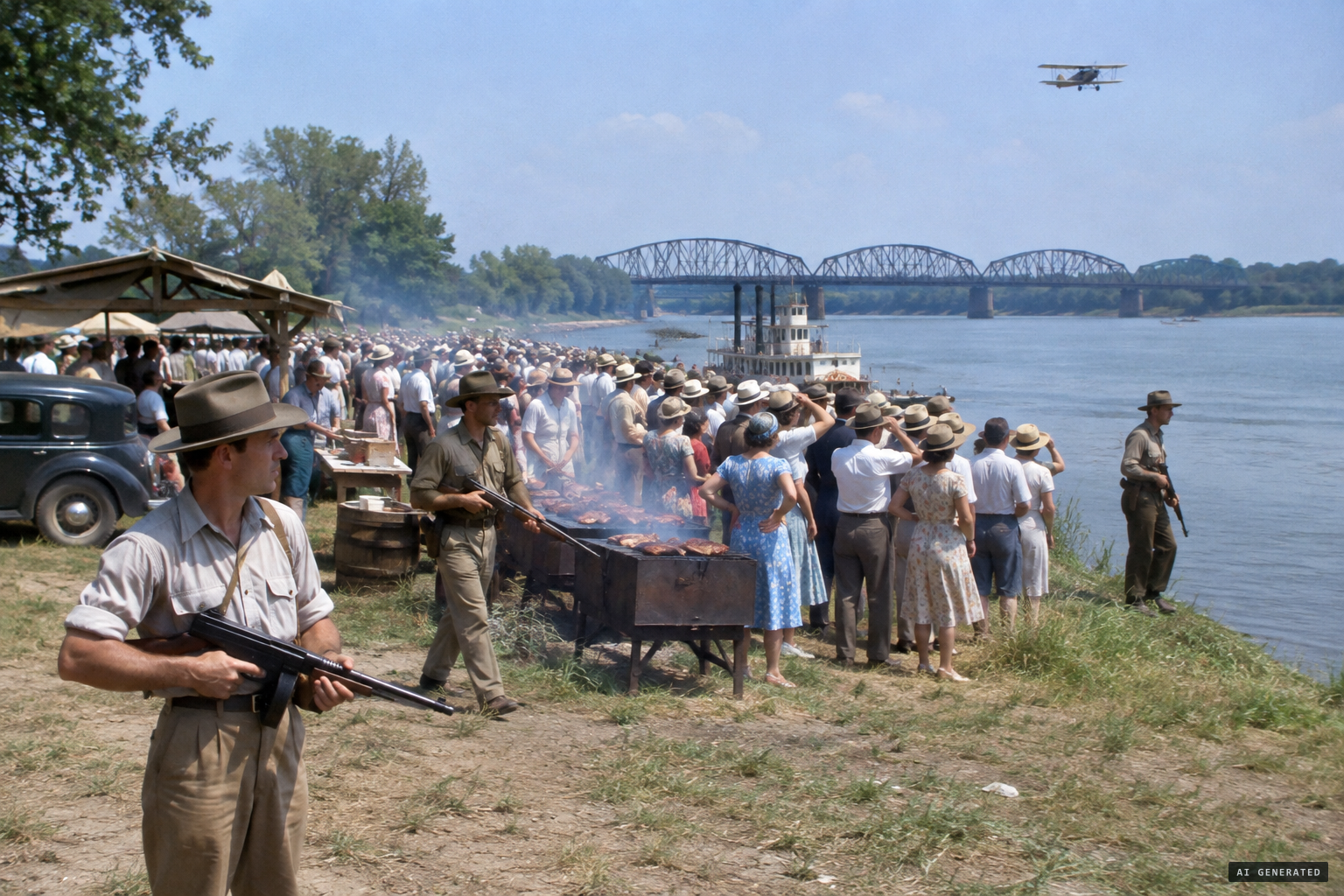 Crowds, barbecue and armed patrols at the monster hunt