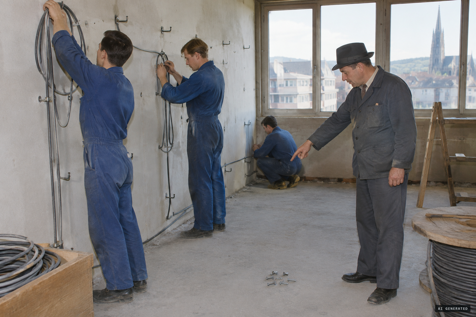 At the Freiburg electrician's firm, screws come loose from new hooks