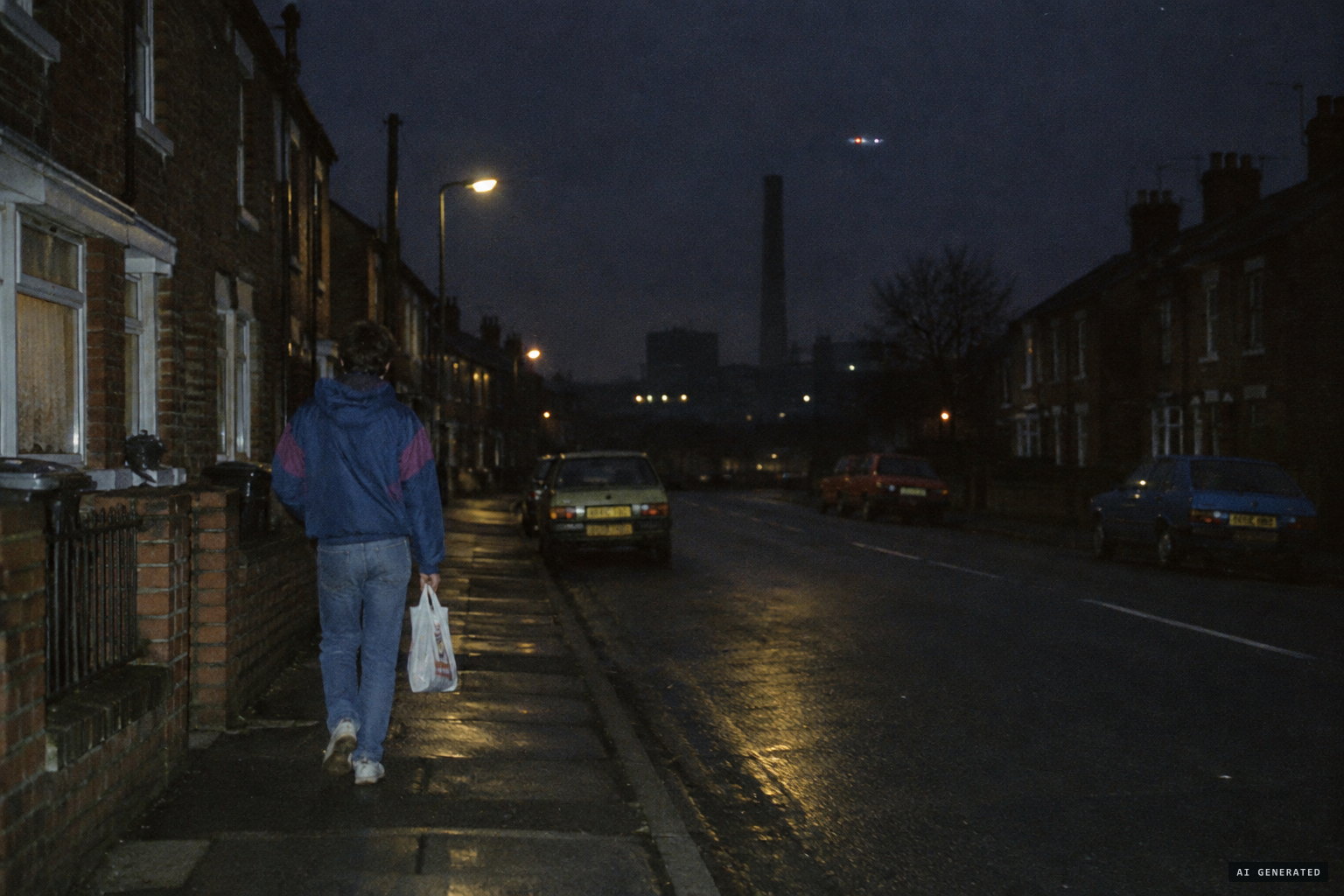 Brett Forrest on Moor Street sees flashing lights above the glassworks chimney