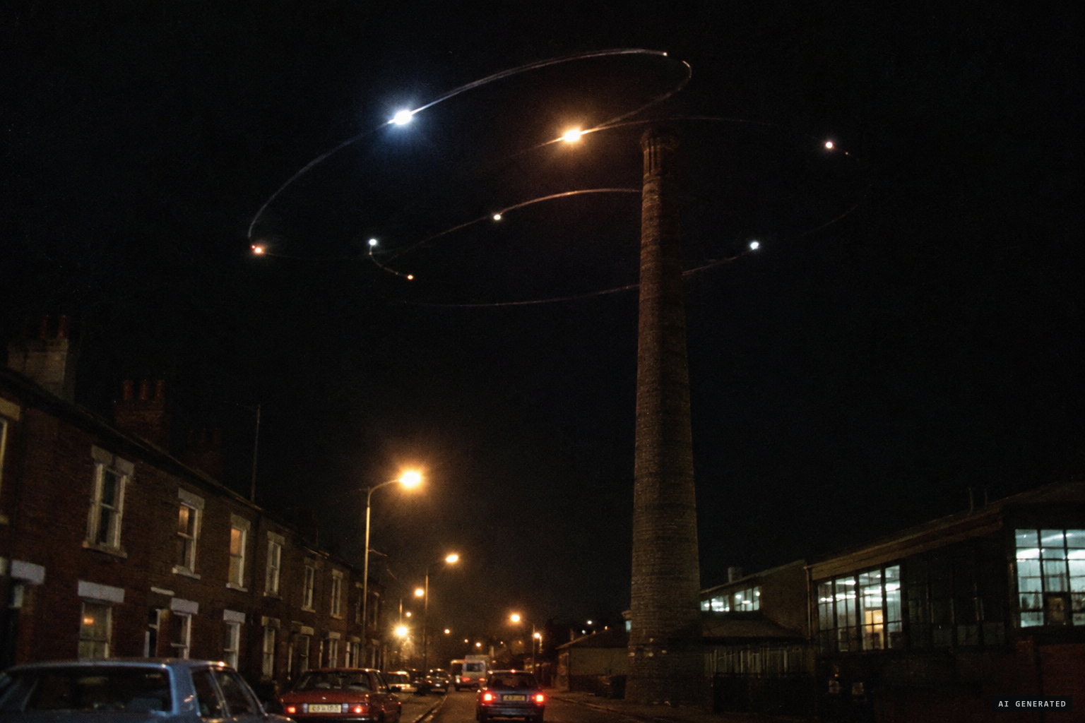 More lights appear and fly around the first two