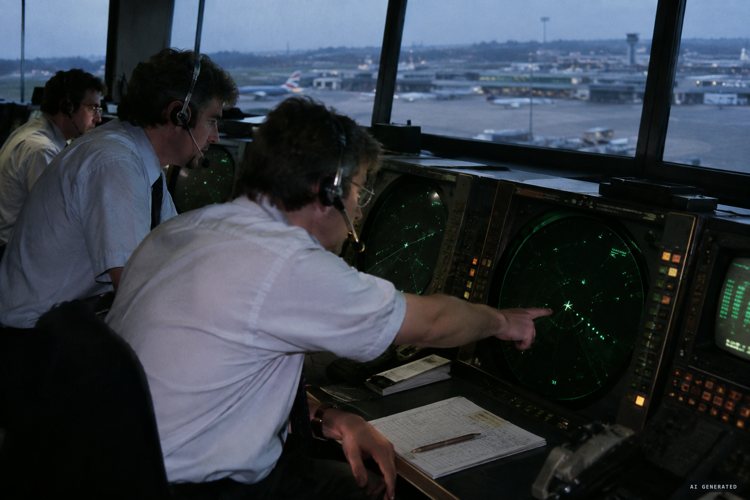 Gatwick controllers watch a primary contact 10 miles behind the 737