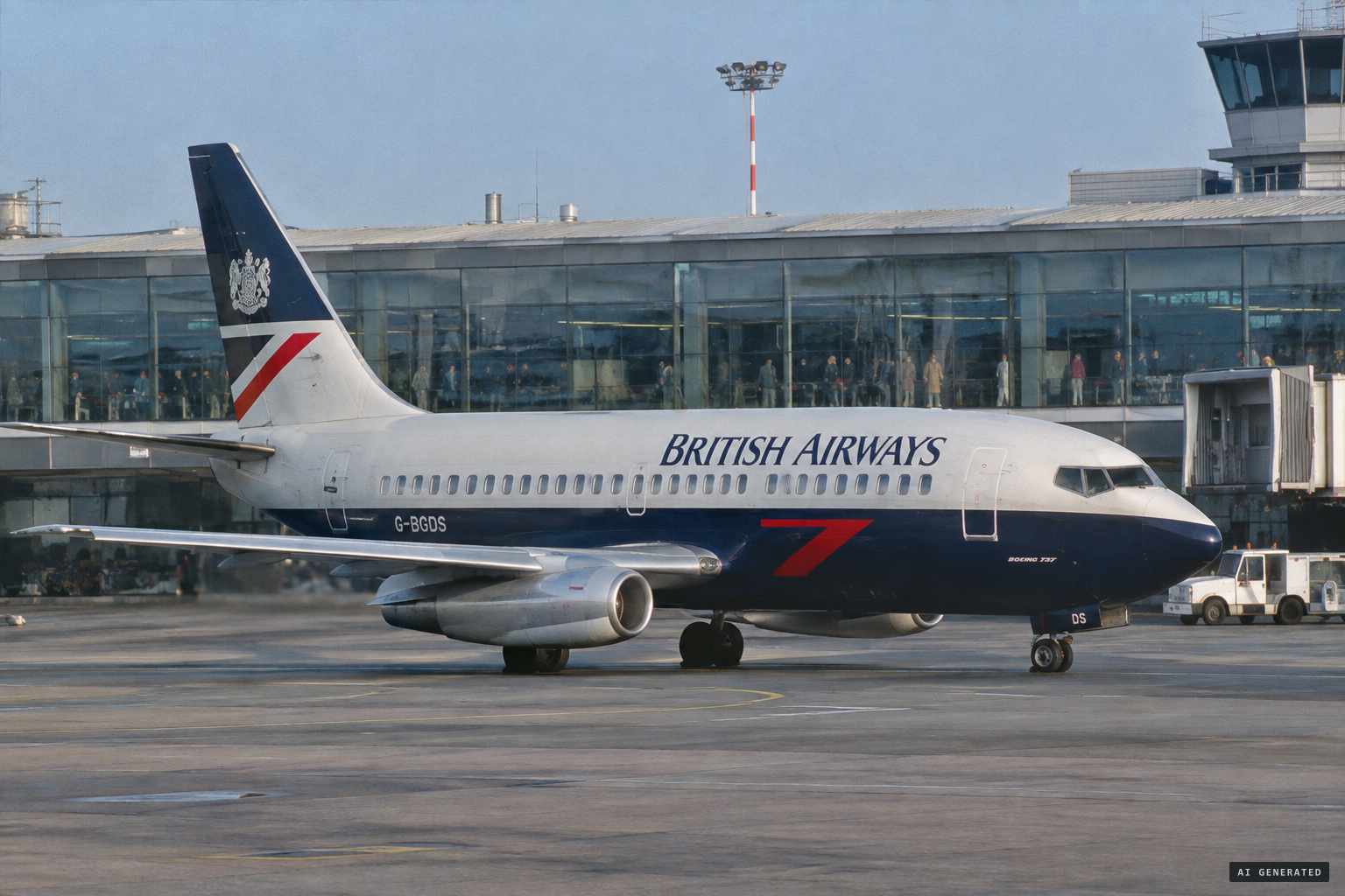 BA5061, a Boeing 737 with about 60 people aboard, sets off from Milan for Manchester