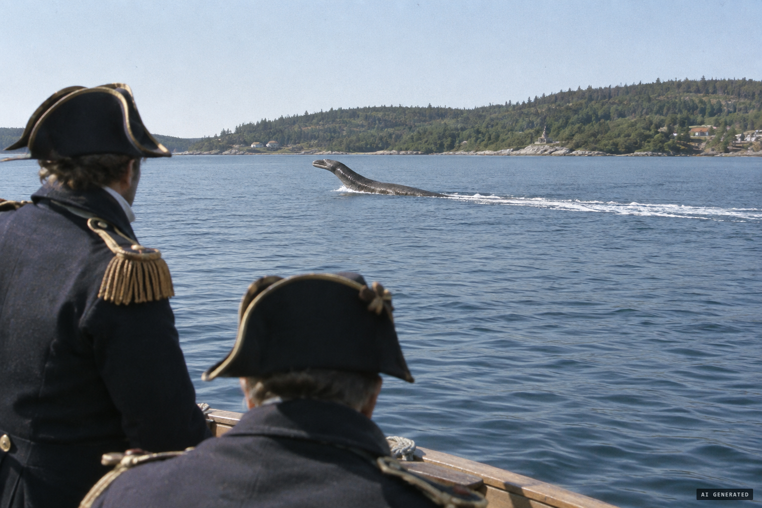The creature rapidly passes, leaving a regular wake