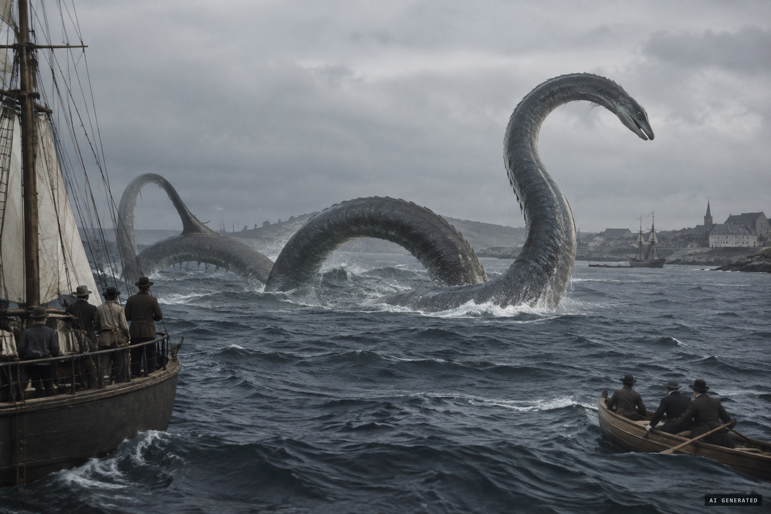 Later retellings had it gambolling near Halifax, at least 180 feet long