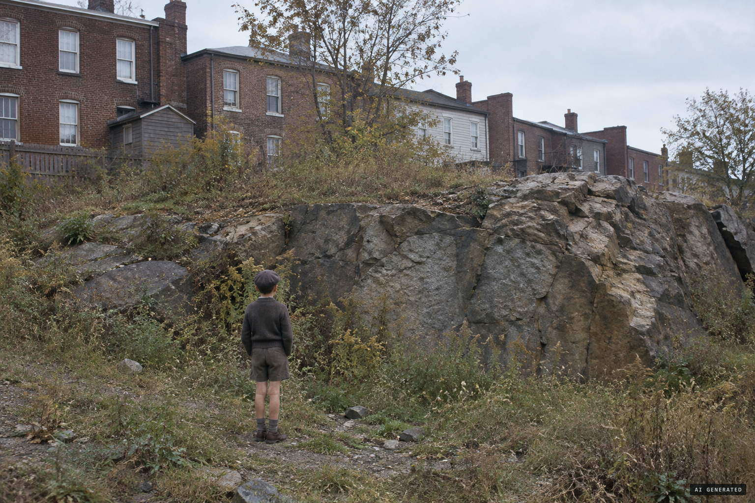 The rocky lot behind Villa Avenue where nine-year-old Joseph Vitolo played