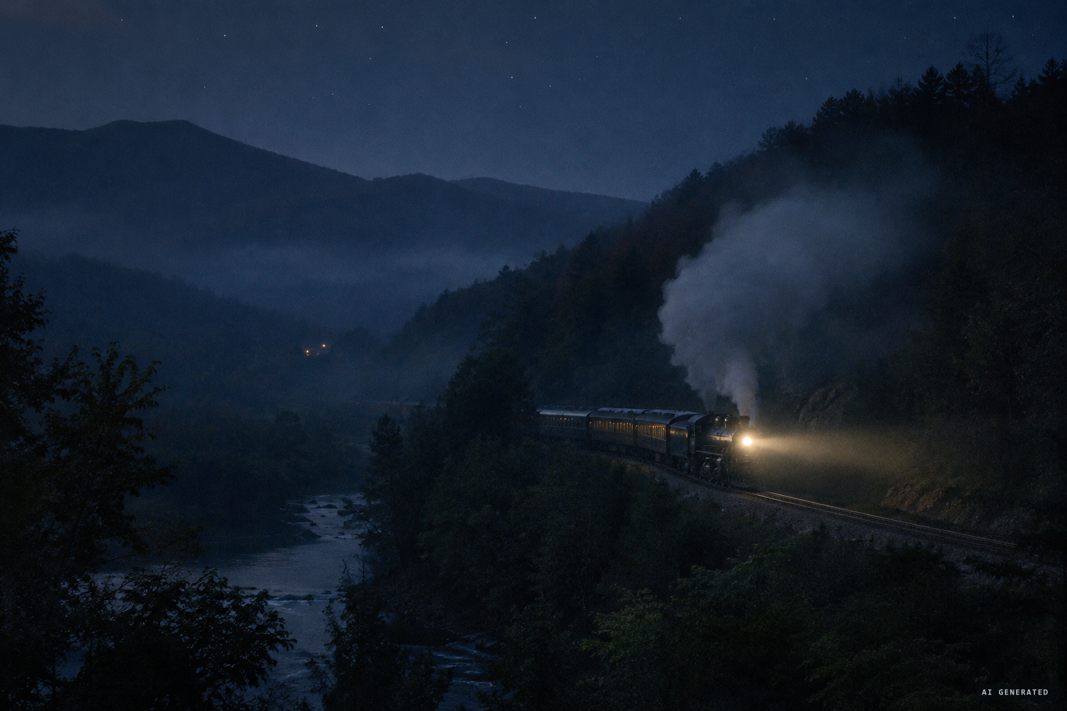 Westbound Southern Railway headlights that matched the reported times
