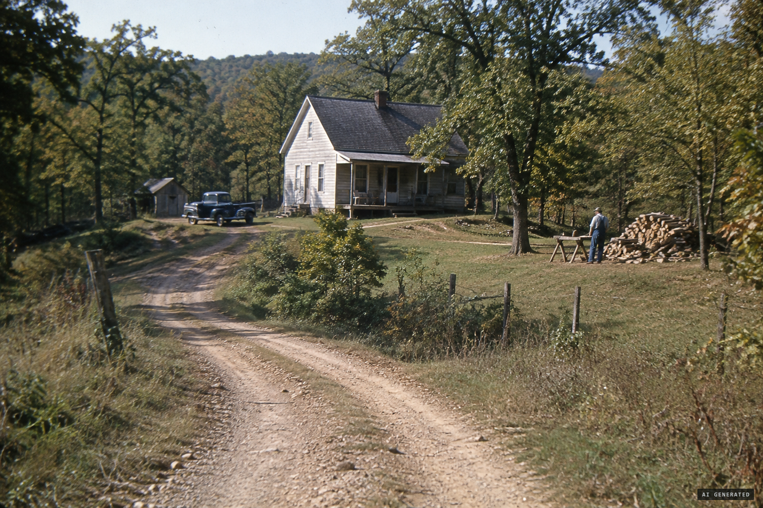 Buck Nelson's remote 40-acre farm in the Ozark hills north of Mountain View