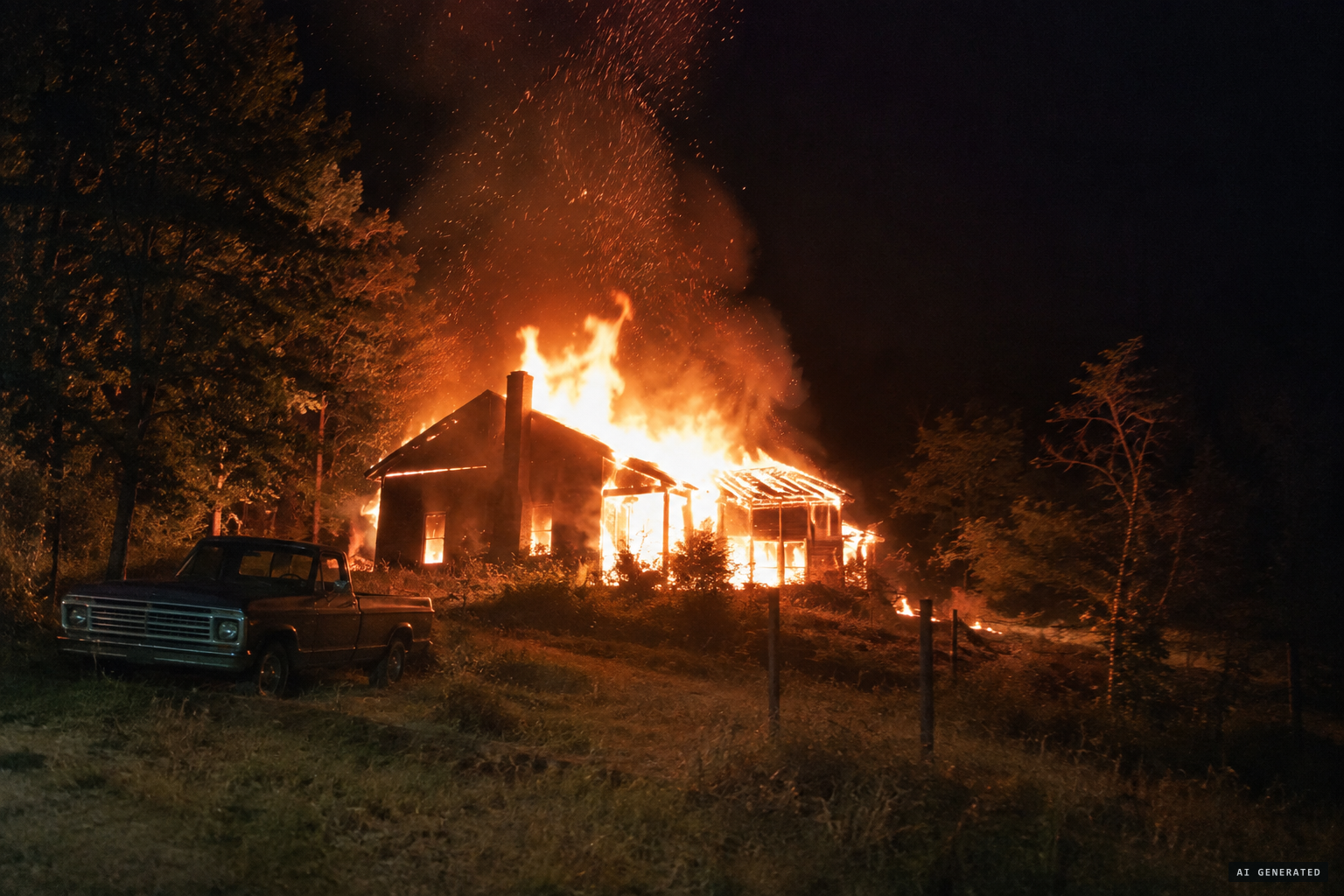 Nelson's house burns in 1969