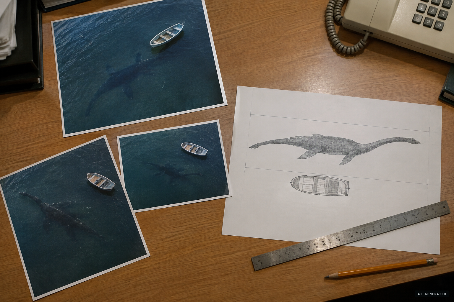 The filmmakers' evaluation compares the shape to the 142-inch boat