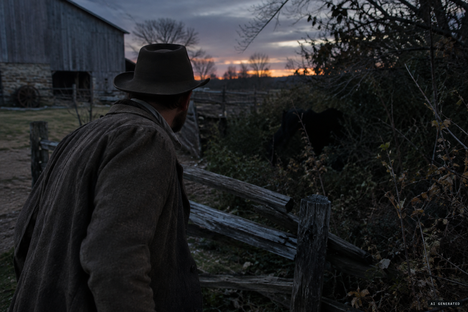 The unnamed man approaches the strange creature on his place