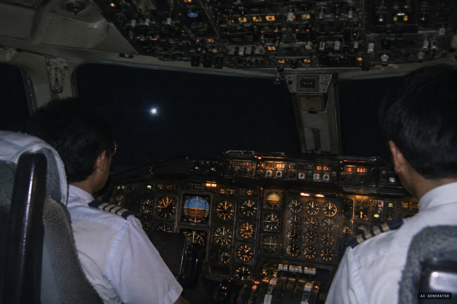 The crew glimpse a small yellow light with a blue-white nimbus