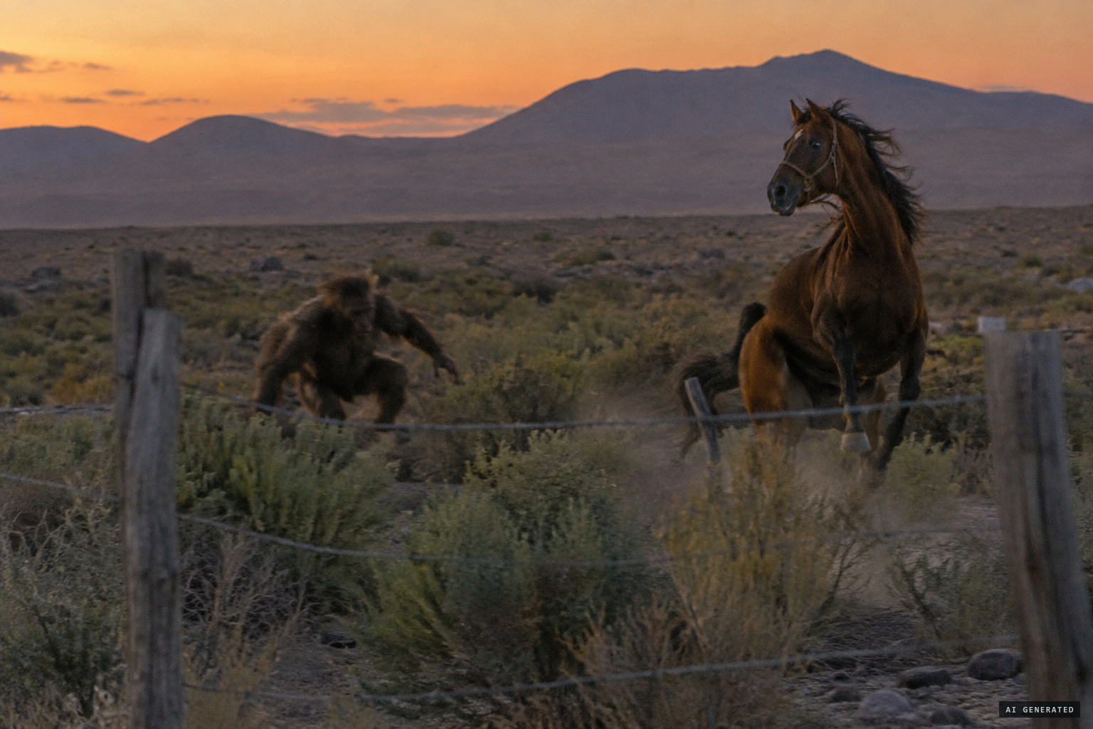 René Cabrera watches a hairy, wingless thing leaping beside a horse