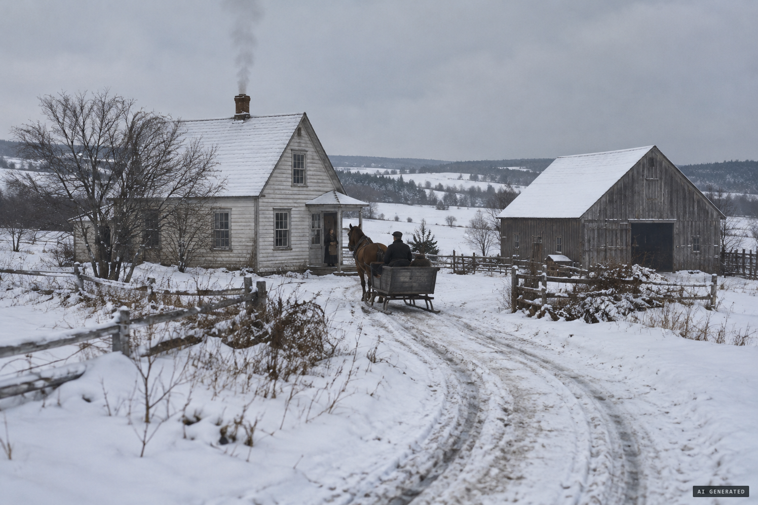 The MacDonald farm at Caledonia Mills in the winter of 1922