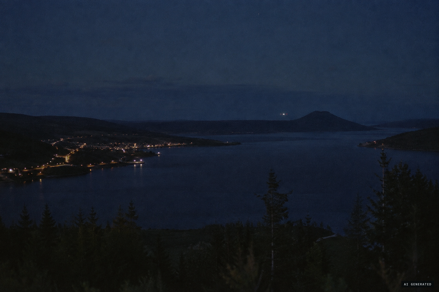 Could aircraft or distant lights behind the summit explain the sighting?