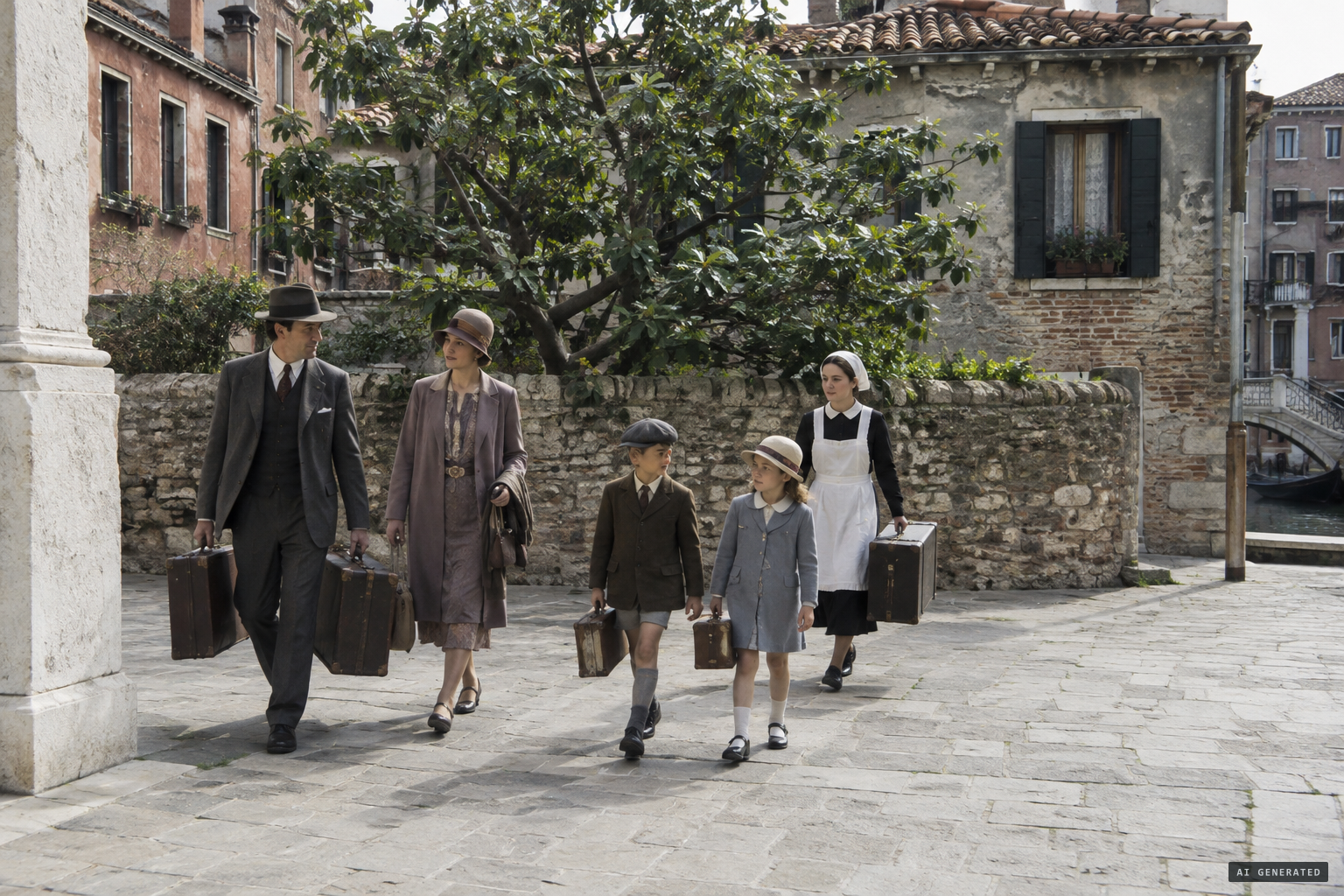 The Gioppo family and their maid move into the low house in Campo San Boldo