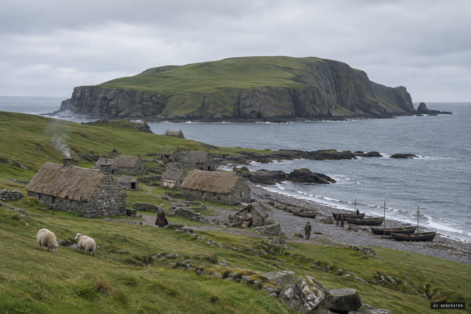 Canna, a small Hebridean island where most of its 300 people worked the sea.