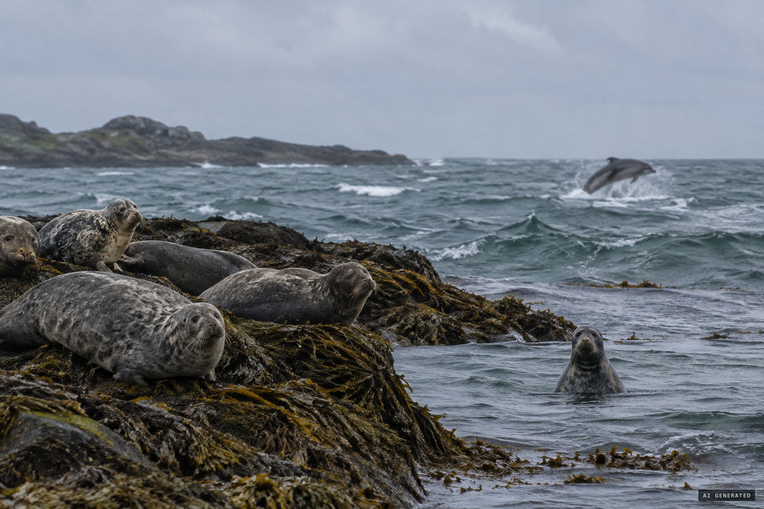 Seals rising upright and porpoises breaching, the usual explanations for mermaid reports.