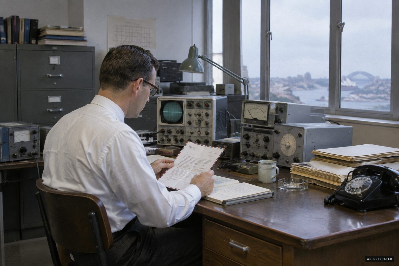 A Sydney physicist with a letter of introduction from Hynek, collecting information on UFOs