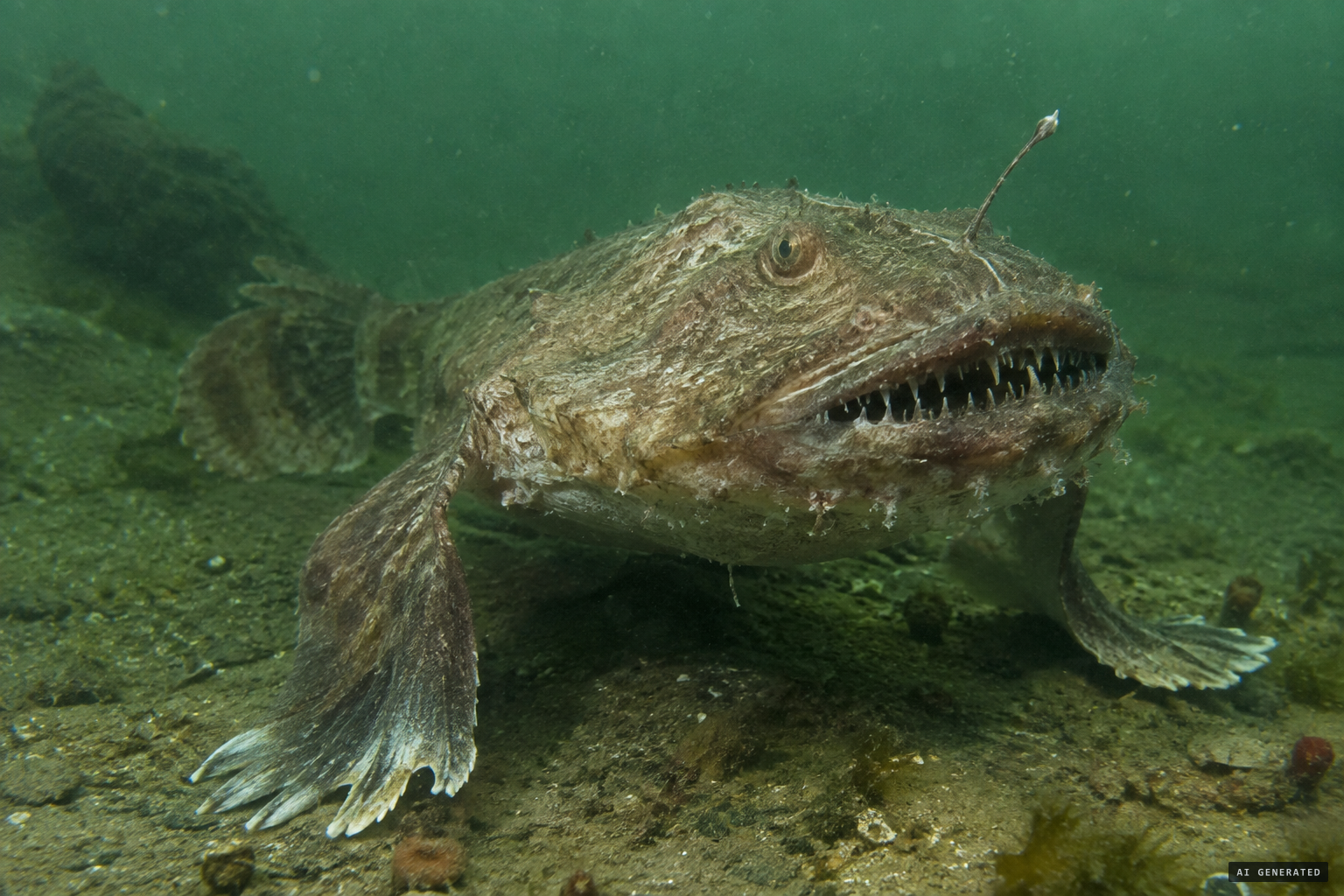 The monkfish walks on its fins